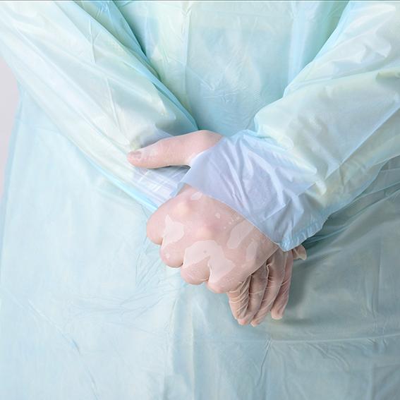 Anti infection de virus de longues robes protectrices jetables de douille avec le trou de pouce