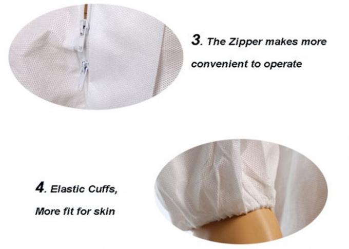 Produit répulsif jetable non irritant de sang de costume de combinaison avec la tirette avant