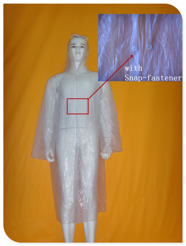 Manteau de pluie 2017 en plastique industriel jetable pour l'homme