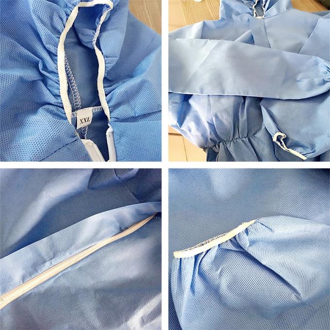 Combinaison protectrice jetable résistante liquide, costume à capuchon non tissé de Cleanroom