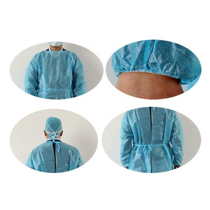 Robe chirurgicale jetable biodégradable, vêtements médicaux jetables répulsifs liquides