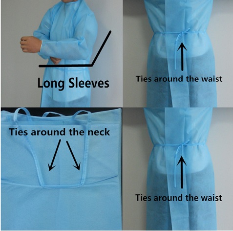 Robe jetable molle d'isolement pour la particule/alcool/empêchement de sang