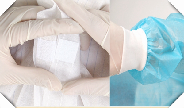 Robes chirurgicales jetables en plastique stÃ©riles mÃ©dicales de robe chirurgicale de vert d'isolement de robe chirurgicale de vÃªtements de travail de produit