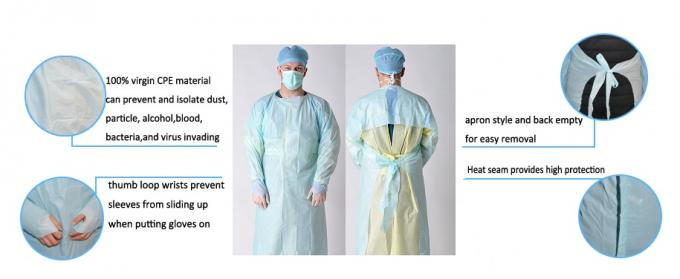 Usage protecteur jetable stérile/non stérile, robes jetables imperméables d'hôpital