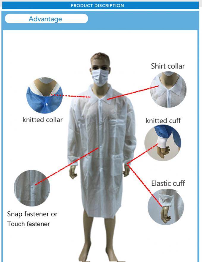 Manteau non-tissÃ© jetable de laboratoire avec la bonne qualitÃ©