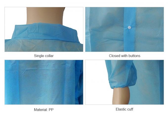 Manteaux jetables libres de laboratoire de latex, anti vestes statiques de laboratoire médical