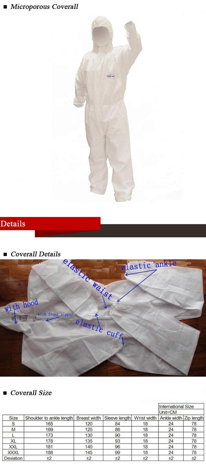 Résistant liquide de costume jetable libre de combinaison de latex pour la clinique/laboratoire médical