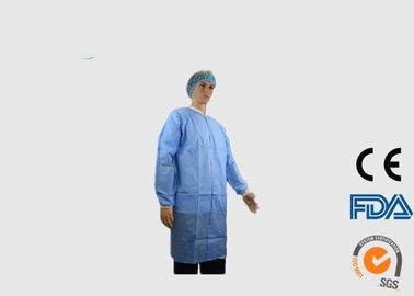 preuve liquide de vestes dentaires jetables de laboratoire de 35G SMS avec les manchettes tricotées