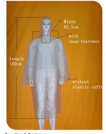Robes en plastique jetables unisexes, imperméable en plastique jetable confortable